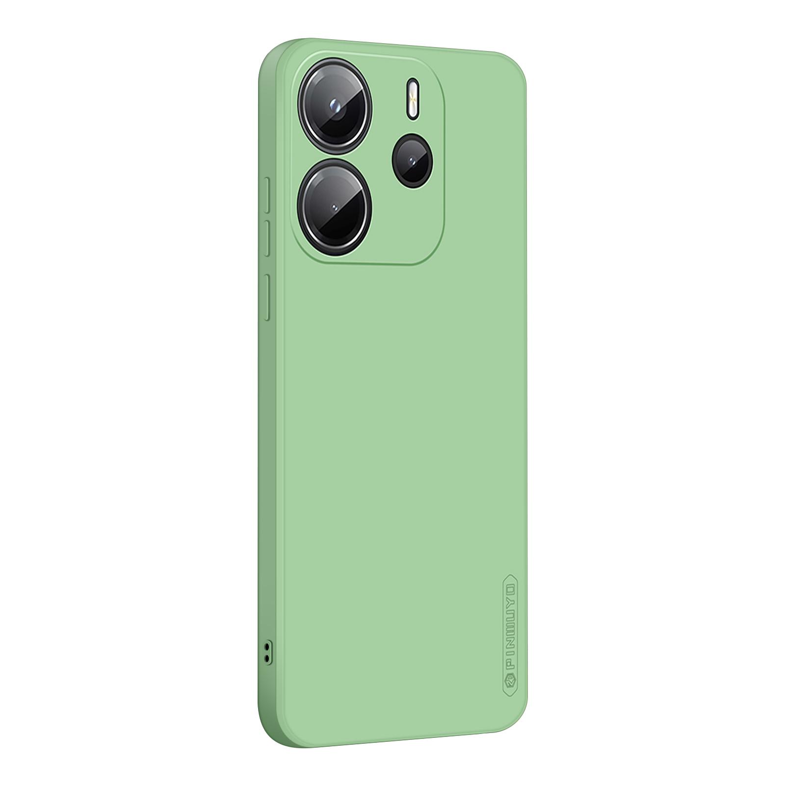 

For Xiaomi Redmi Note 14 4G (163.25x76.55x8.16mm) Phone Case PINWUYO Soft Matte TPU Mobile Back Cover Green