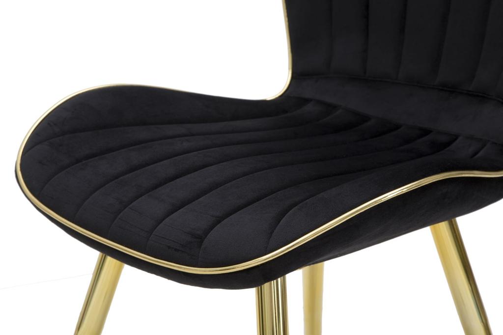 Paris Chair Space Black Gold Set 2 Pz Cm 46X58X77