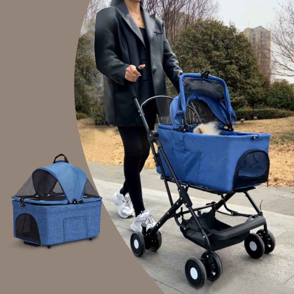 Athvcht Pet Separate with Rotating Front Dog Easy To Assemble Easy To Store Dog Large Heavy Load For Small Medium Convenient for Going Walking Cart,