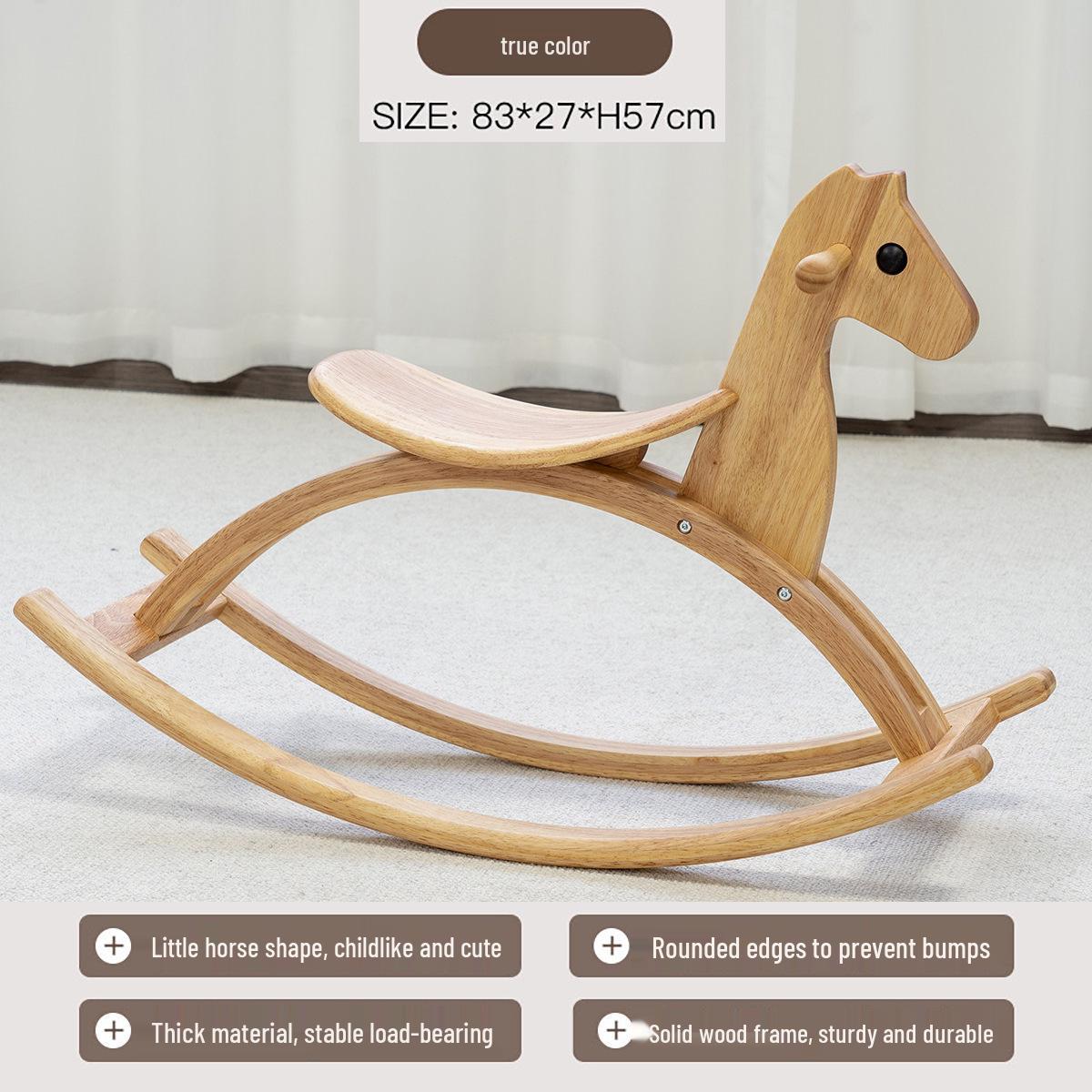 Nordic Style Wooden Rocking Horse for Kids and Adults - Ideal First Birthday Gift