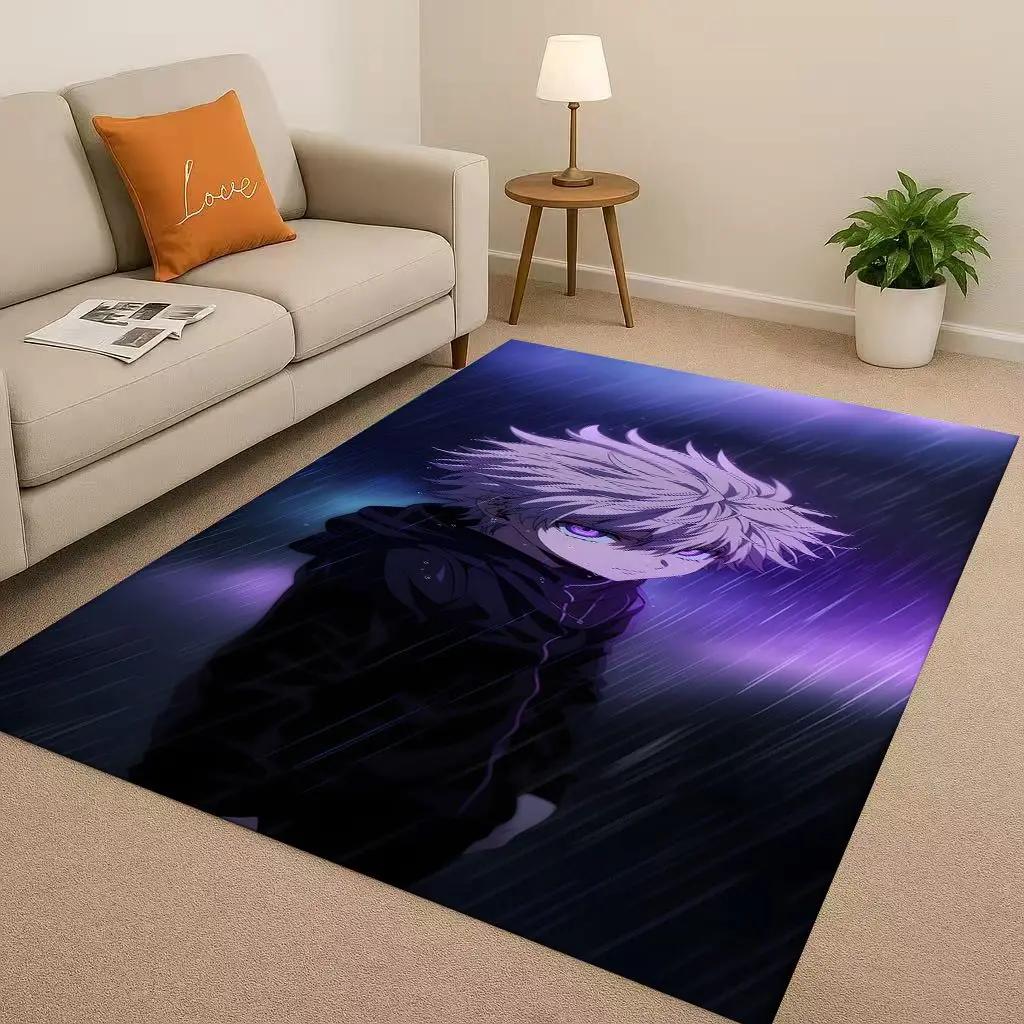 3D Anime Hunter X Hunter Killua Cartoon Living Room Non-Slip Area Rug Carpet for Bedroom Playroom Sofa,Home Decor Doormat Kids