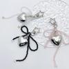 Beautiful Heart Keychain Charm Elegant Bowknot Keyrings for Fashion Enthusiasts