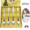 Kitchen & Dining Stainless Steel Snowman Tea Scoops Christmas Coffee Spoons Kids Spoon Tableware