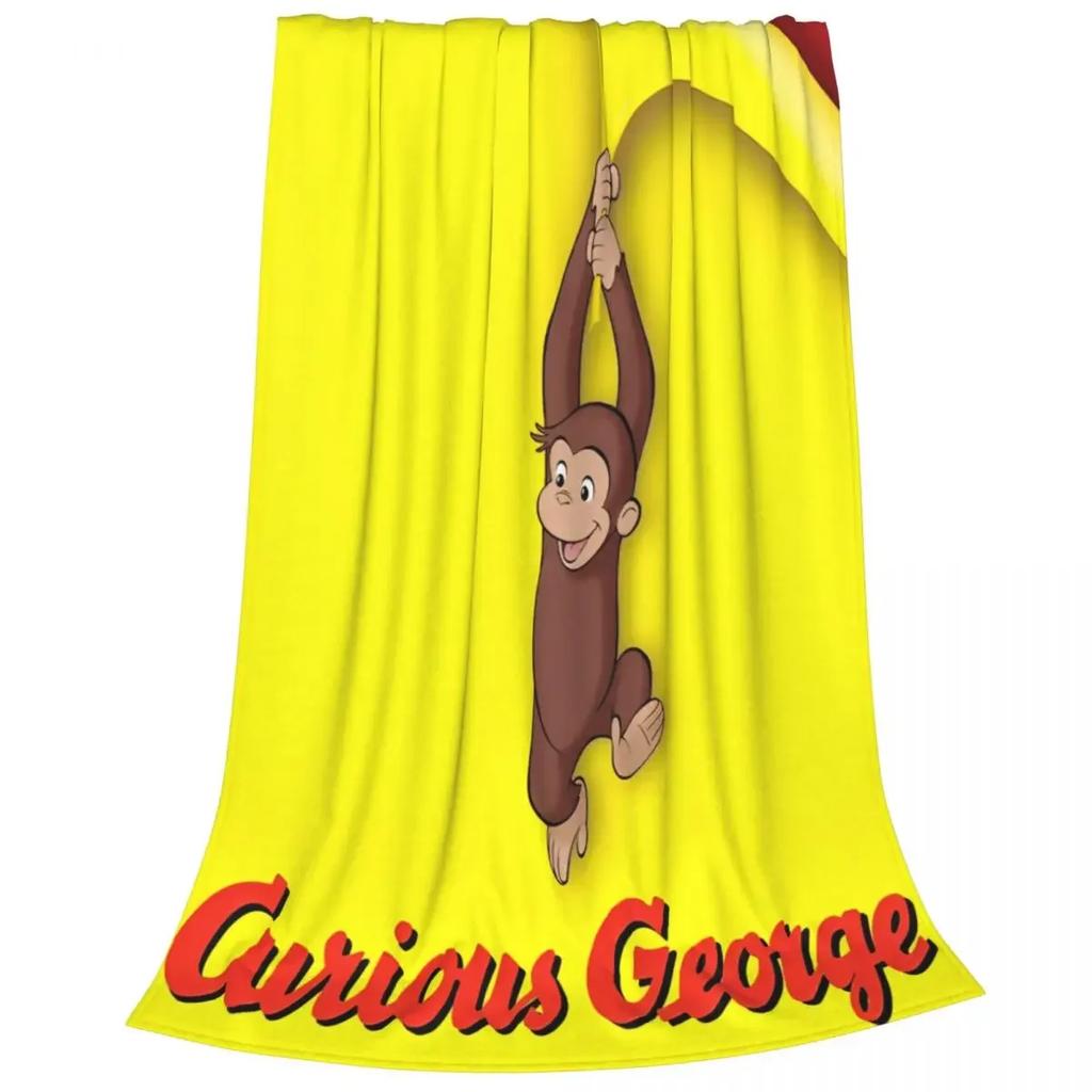 Curious George Spooky Fun Fuzzy Blanket Cartoon Monkey Funny Throw Blankets for Home 200x150cm