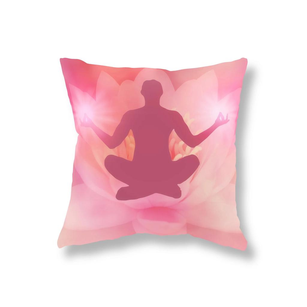Meditation Buddha Pillowcase Sofa Decoration Room Bedside Office Game Chair Cushion Cover Home Decor 45x45cm