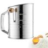Flour Sifter Semi-automatic Handheld Hand-crank Sieve Stainless Steel Graduated Inclined Mouth Flour Sieve Kitchen Gadget