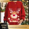 Women's European Size Christmas Deer Print Sweatshirt
