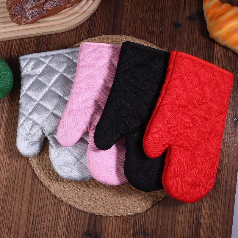 סט אחד כפפות תנור כפפות מיקרוגל כפפות עמידות לטמפרטורה גבוהה כפפות פוליאסטר כלי אפייה למטבח