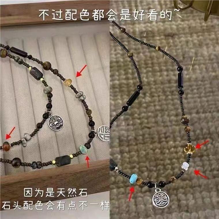 Little Lion Necklace Female Chinese Fengfu Brand Pendant Handmade Beaded Accessories Female