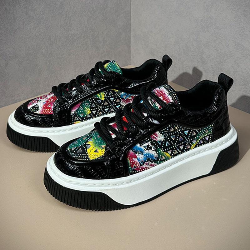 Mode Trendige Neue Designer Herren Strass Ethnisches Muster Freizeitschuhe Männlich Kleid Party Walking Sneakers Zapatos Hombre