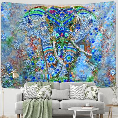 Mandala Elephant Tapestry Wall Hanging Colorful Painting Bohemian Tropical Landscape Home Living Room Decor Cloth