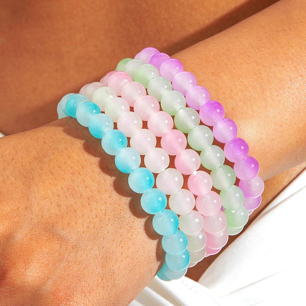 Accessories, fresh glass beads, beaded bracelets, women's personality creative disc play, finger soft bracelets wholesale