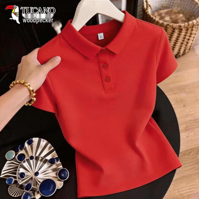 TUCANO Women's Pure Cotton Lapel Polo T-shirt