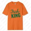 St Patricks Day King and Queen Printed Cotton TShirt Matching Couple Outfit Lovers Shamrock Husband Wife Tee Mr and Mrs Tops