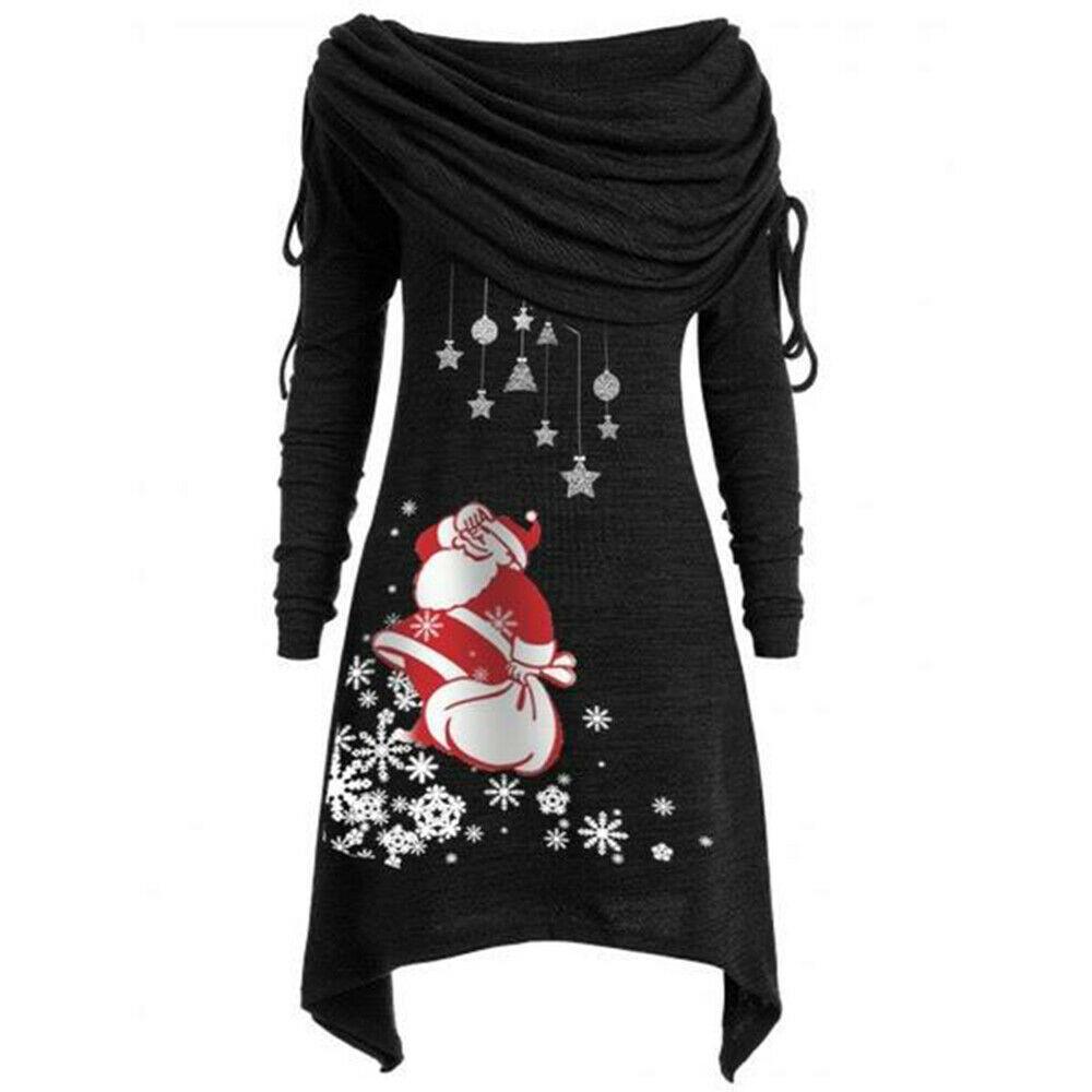Festive Women's Santa Claus Sweater Jumper With Soft Material For Christmas Celebrations