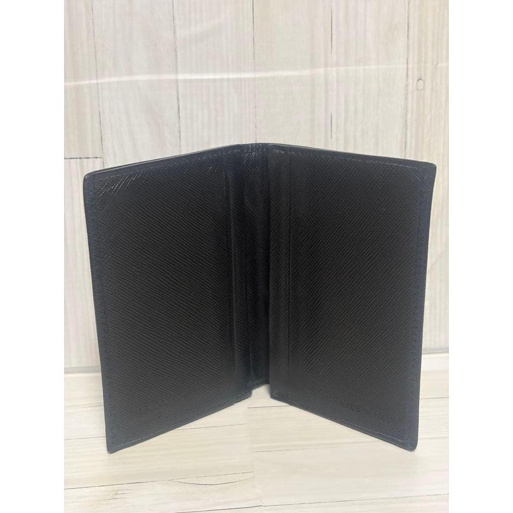 Used 【Beautiful Condition, Store Stamped】PRADA Saffiano Business Card Holder Black