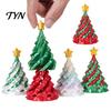Xmas Tree Collectibles 3D Printed Spiral Christmas Tree, Golden Star Topper Fidget Sensory Tools Toy, Cone Desk Decor for Anxiety Stress Relief