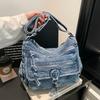 Mehrlagige Denim-Schultertasche für modische und lässige Damen, Crossbody-Tasche, Kleine quadratische Tasche