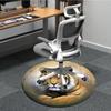 1pc Tiger Print Chair Carpet for Office Non-Slip, Machine Washable Rug for Office - Holiday DecorMachine Made yy251029023