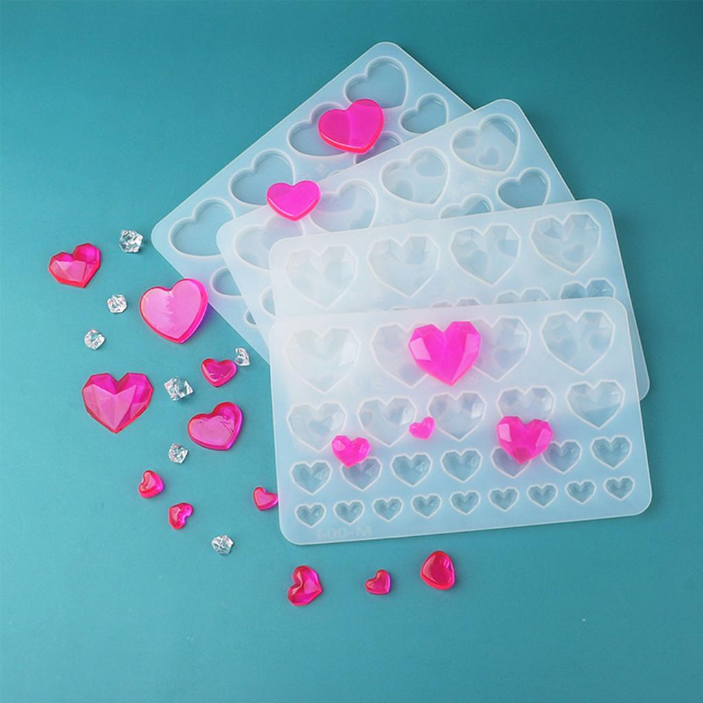 Crystal Epoxy Resin Mold Heart Shaped Earrings Pendants Casting Mold Silicone Mould DIY Crafts Jewelry Making Tools