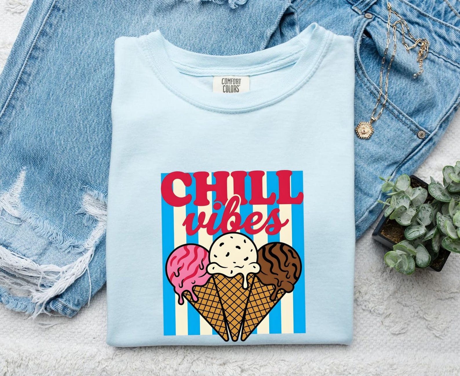 Ice Cream Cones Shirt Desserts Holiday Gift Women Doodle Tee Ice Cream T-Shirt Sweets Fan Ice Art Tshirt Vacation Graphic Hand Drawn Stripes 3XL