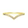 Lala Christie Pinky Silver 925 and Yellow V Design with Cubic Size 3 Women's Ring, Gold, Zirconia,