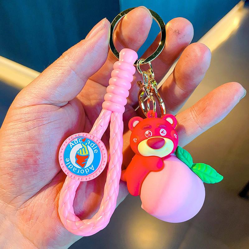 Adorable Cartoon Strawberry Bear Keychain Creative Gift Bag Charm For All Occasions