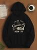 Unisex Fall Autumn Live The Life Of A Gymnast Mom Slogan Graphic Hoodie Hooded Sweatshirt Print Casual Top for Daily Wear Weekend