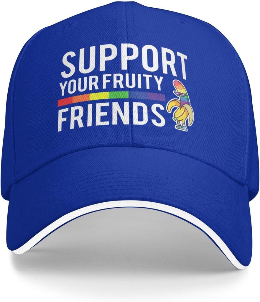 Support Your Fruity Friends LGBT Pride Baseball Cap Polyester Adjustable Casual Summer Hat