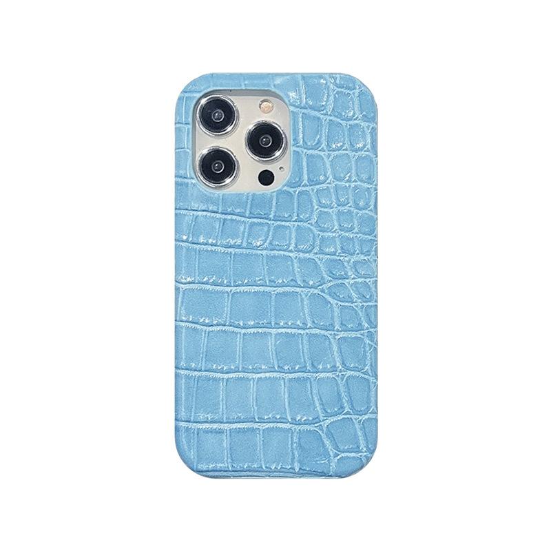Suitable for Apple 16promax Phone Case, Crocodile Pattern IPhone15 Creative 14pm Shockproof 13 Men's and 12 Women's Leather Cases