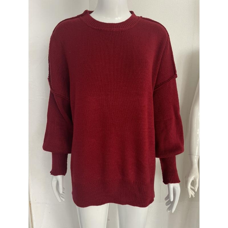 Женский осенне-зимний свитер с круглым вырезом — фото 16