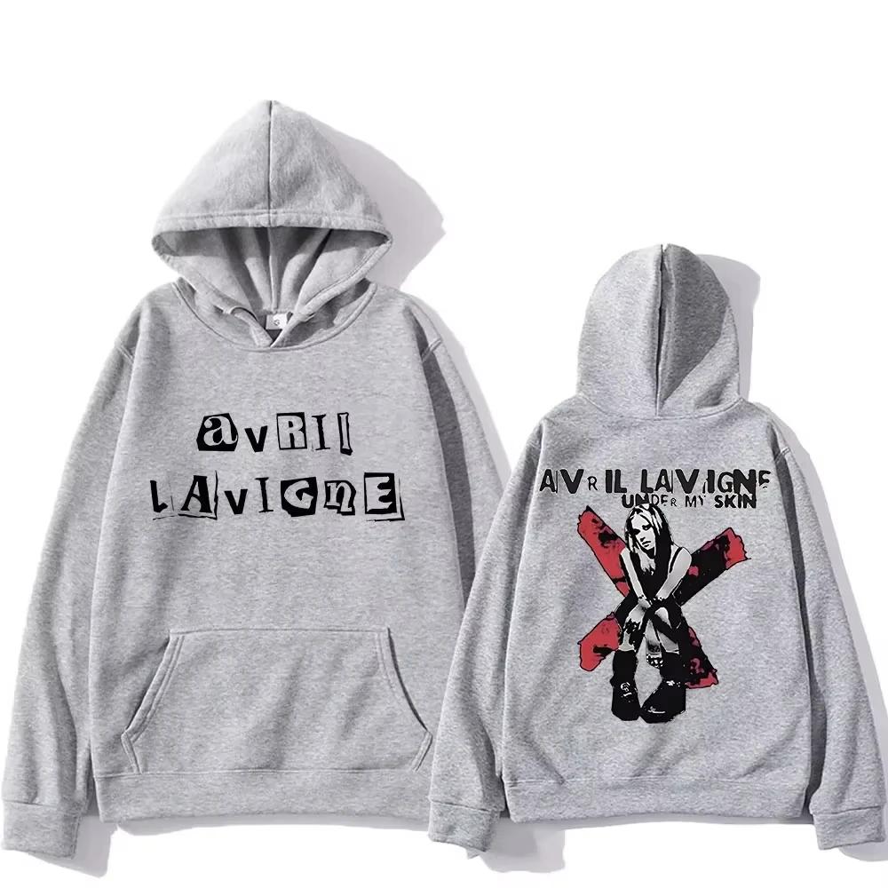Avril Lavigne Hoodie Long-sleeved Harajuku Comfortable Sweatshirts with Hooded Grunge Fleece Clothing Ropa Mujer