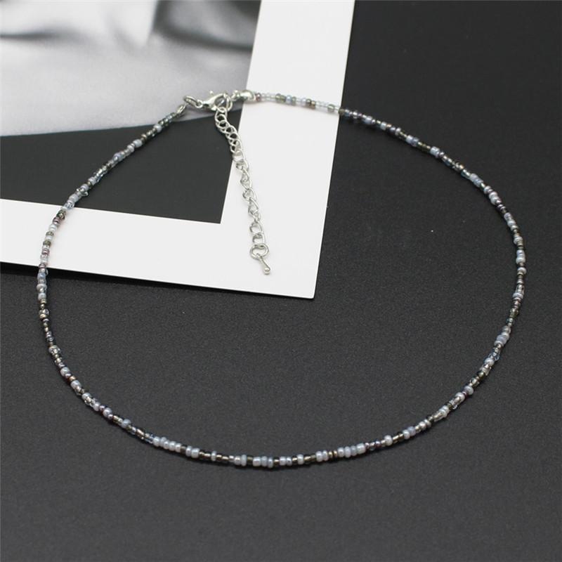 New Korean Sweet Colorful Chokers Collar Boho Seed Beaded Clavicle Necklaces for Women Girls Trendy Jewelry