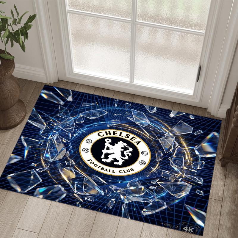 Tappeto in Velluto di Cristallo Design Chelsea FC Accogliente Non?Tappeto Stampato Antiscivolo per Camera da Letto Soggiorno Ingresso