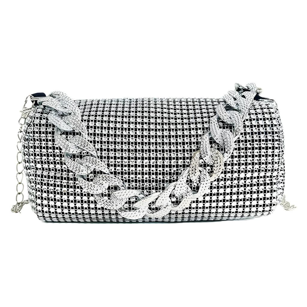 Spring and summer small bags women's bags 2025 new trend personalized colored diamond pillow bag chain shoulder bag personalized messenger bag