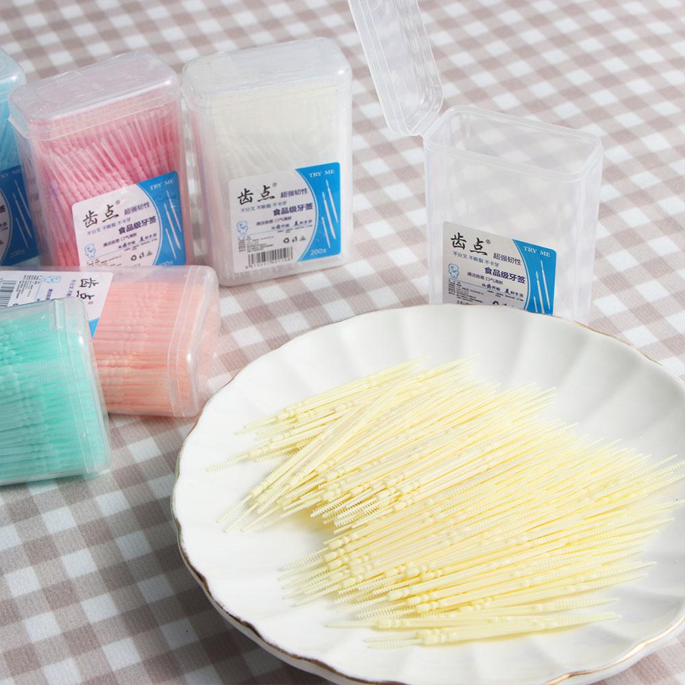 Soft PP Food Residue Oral Care Dental Floss Pick Double-head Interdental Brush Toothpick Brush