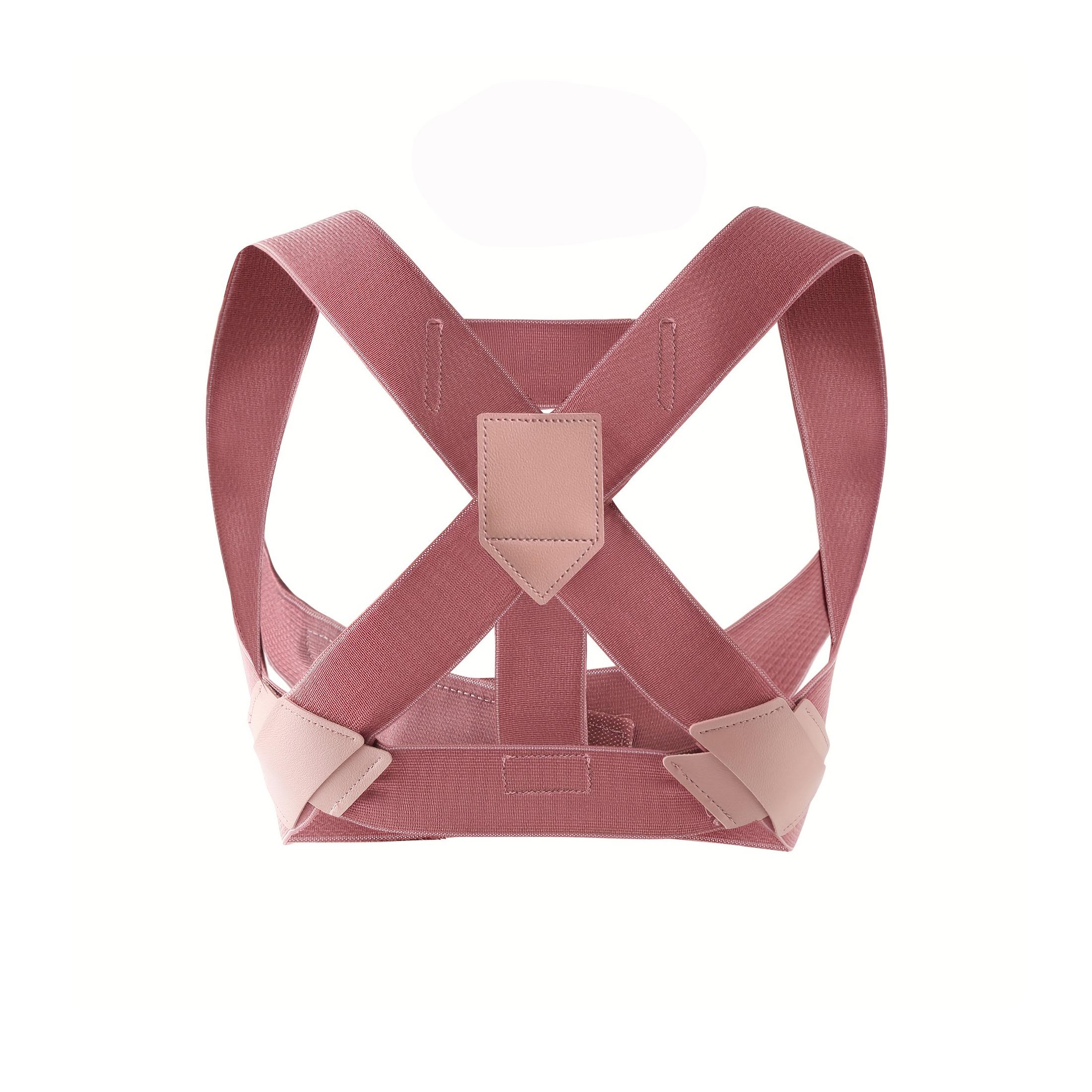 

1 шт. Женский регулируемый эластичный пояс для поддержки спины, корректор осанки груди, плечевой бандаж, невидимый корсет для коррекции фигуры L розовый