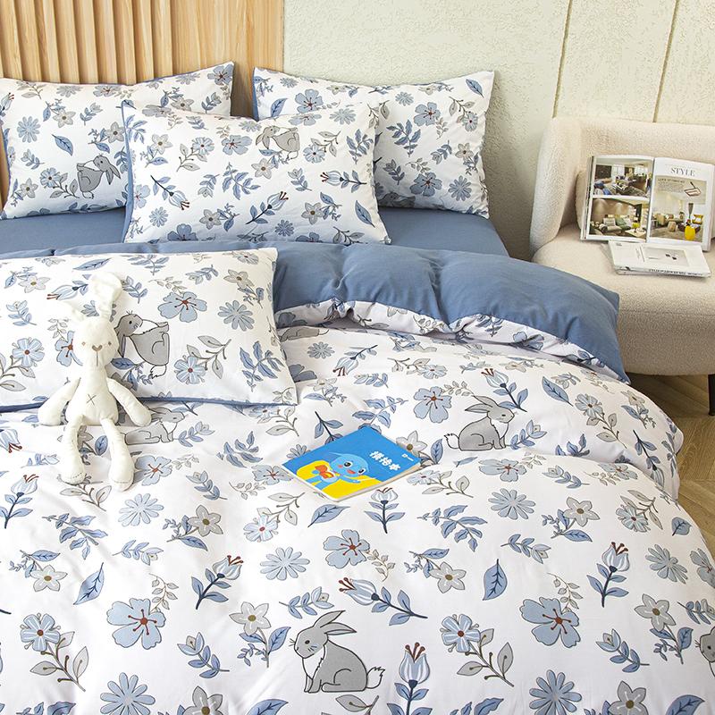 1 db Virágmintás Paplanhuzat Mosott Pamut Housse De Couette Egyszemélyes/Queen/King Funda Nordica Ágy 90(Párnahuzat nélkül)