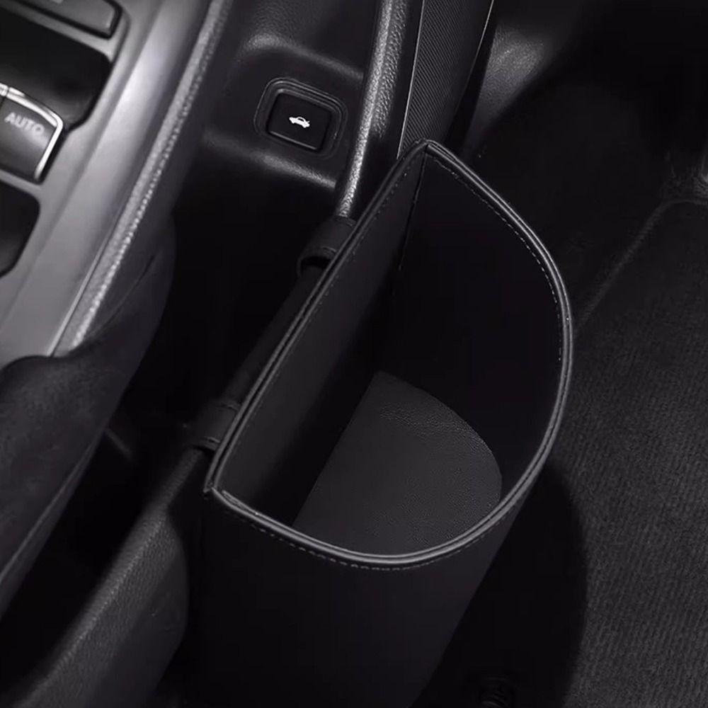 Waterproof Car Trash Can Leather Rubbish Bucket Multi-functional Car Backseat Storage Box Sundries