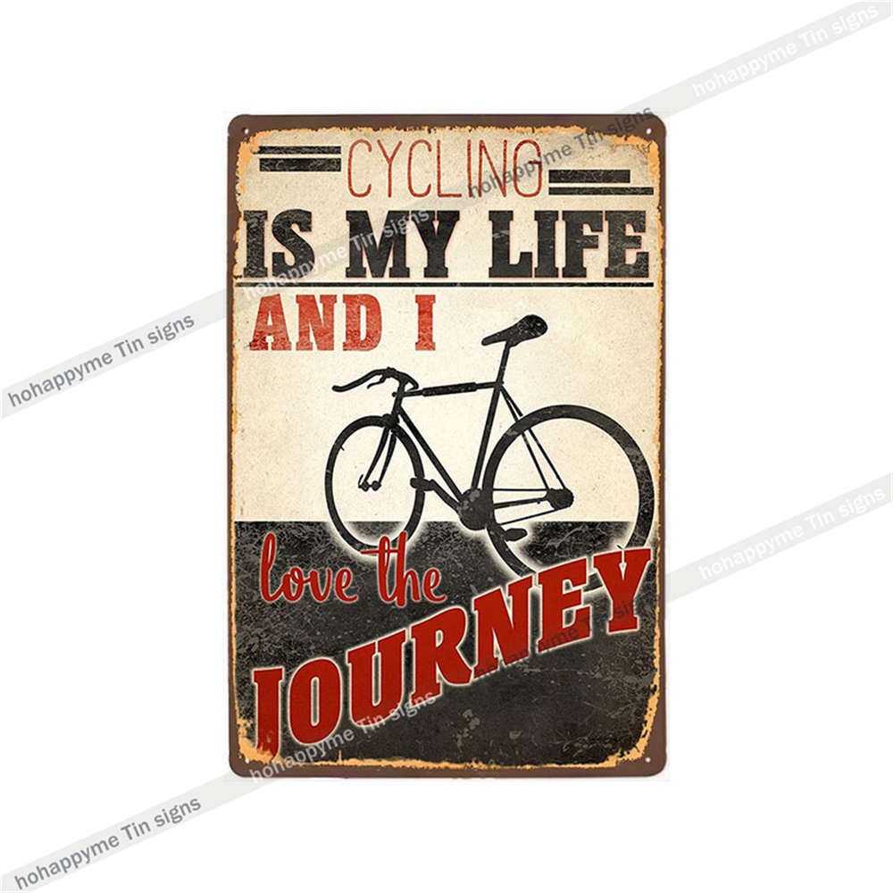 Fahrrad fahren Schilder Blech Metall Retro Plakette Dekoration Fahrradladen Bar Pub Club Café Vintage Wandkunst Eisenmalerei Poster 20x30cm