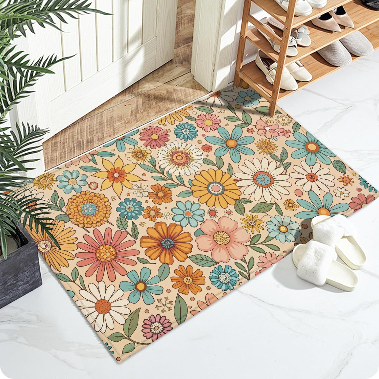 

Pumpkin Maple Tree Autumn Fall Leaves Thanksgiving Carpet Mat Rug Washable Non-Slip Home Decor for Bathroom Kitchen Bedroom 40x60cm