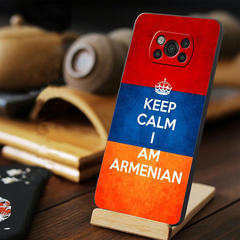 For Xiaomi POCO X4 9T 11T 10T M4 Pro 5G MI 11 Lite M3 X3 NFC F4 GT F3 Armenia Armenians Flag Phone Case Smartphone Black