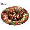 Cozy Christmas Room Decor 3D Illusion Rug, Round Xmas Tree Area 24" 47" Modern Rug Santa Claus Snowman Floor Mat for Living Bedroom Holiday