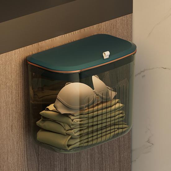 Strong Load-bearing Enlarge Caliber Hanging Trash Bin with Lid Punching Free Kitchen Large Capacity Wall Mounted Garbage Can Household Products