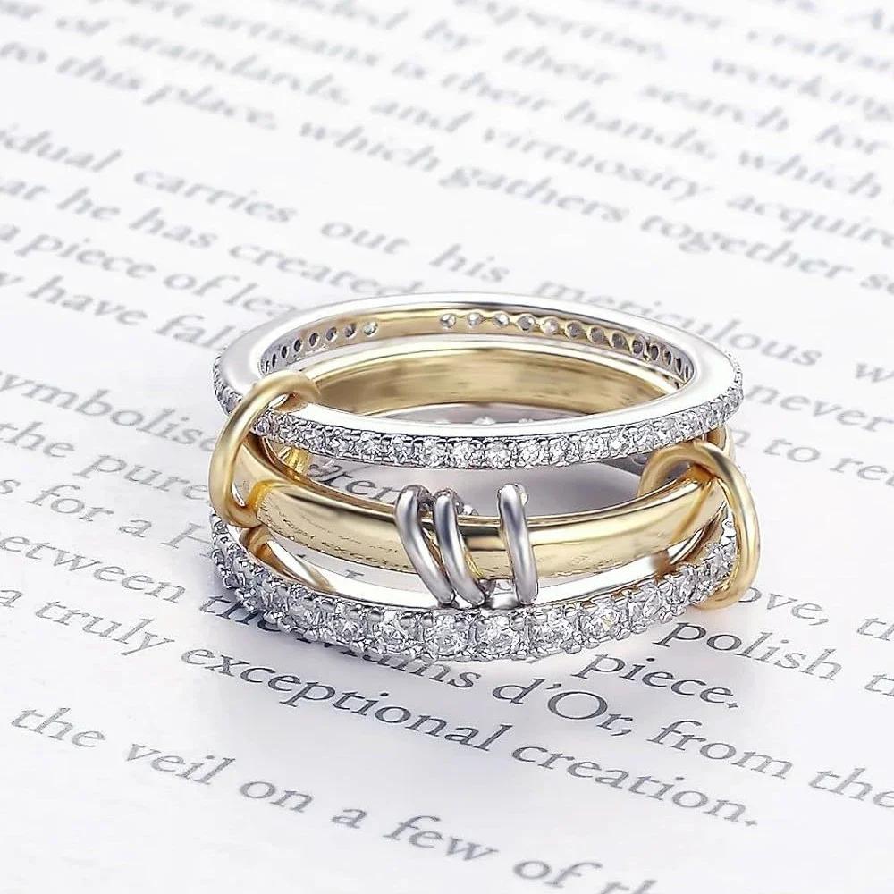 

3pcs New Alloys Stacking Engagement Rings for Women Micro Paved 5A CZ Cubic Zirconia Ring Set Stackable Full Finger Jewelry 7