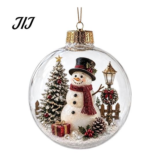 Decorative Ornaments for Home Christmas Story Ornament, Acrylic Hanging Angel Santa Claus Festive Party Supplies Candy House Designs, Ball Shape