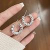 Silver broken silver c-type earrings versatile niche stud earrings, minimal light luxury and exquisite