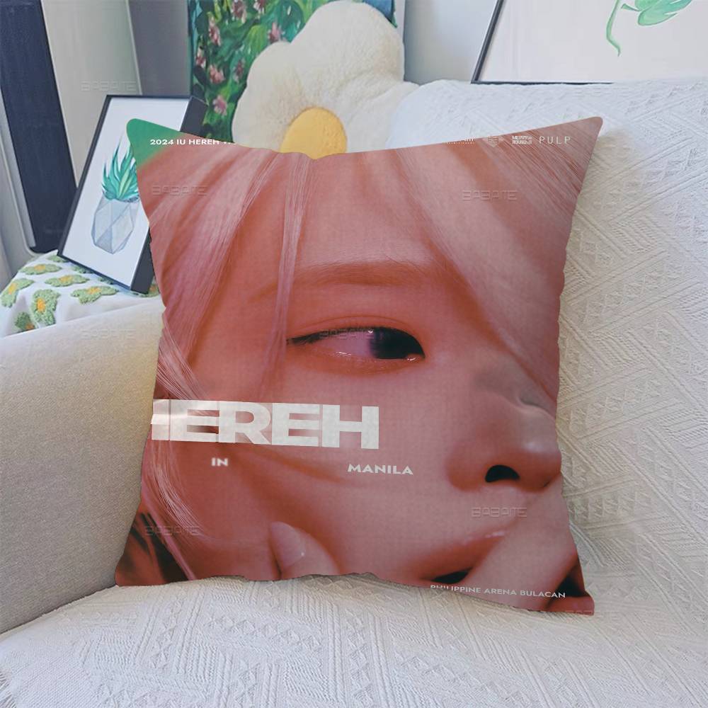 Korean Singer L-Lee J-Ji E-Eun I-IU Cushion Cover Pillow Cover Decor Pillowcase Printed Cushion Case for Couch 30x30cm