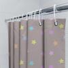 Multicolored Stars Print Shower Curtain Waterproof Home Decor Bath Liner Polyester Fabric Bathroom Accessories Pastel Colors (Br