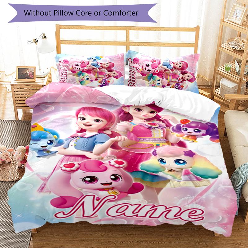 3pcs Custom Name Catch! Teenieping Bedding Set Duvet Cover Closure Includes 1 Duvet Cover & 2 Pillowcases for All Seasons Bedroom Decor